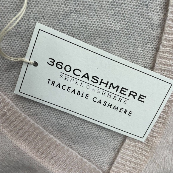 360 Cahmere Skull Cashmere Cardigan Women Medium Pink Long Sleeve V-Neck Sweater - Picture 6 of 15